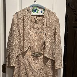 Champagne, lacy, mini dress!